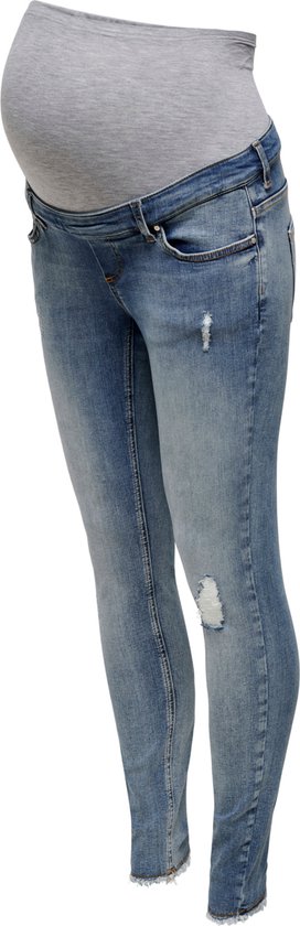ONLY OLMBLUSH MID SK ANK RAW DNM Dames Jeans - Maat S X L32
