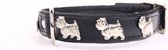 Dog's Companion Leren Halsband - Westie - Lengte: 45cm - Verstelbaar 35-41 cm x 20 mm - Zwart
