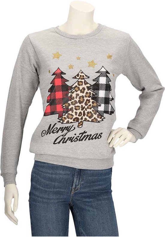 Apollo - Kersttrui dames - Multi Grijs - Maat S - Driving Home for Christmas - Kersttruien - Kerst - Foute kersttrui