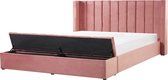 NOYERS - Tweepersoonsbed - Roze - 180 x 200 cm - Fluweel