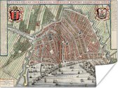 Historische Amsterdamse stadskaart Poster - Plattegrond 40x30 cm - klein - Foto print op Poster (wanddecoratie woonkamer / slaapkamer) / Europese steden Poster