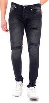 Jeans Ripped Heren Slim Fit Strech -DC-053- Zwart