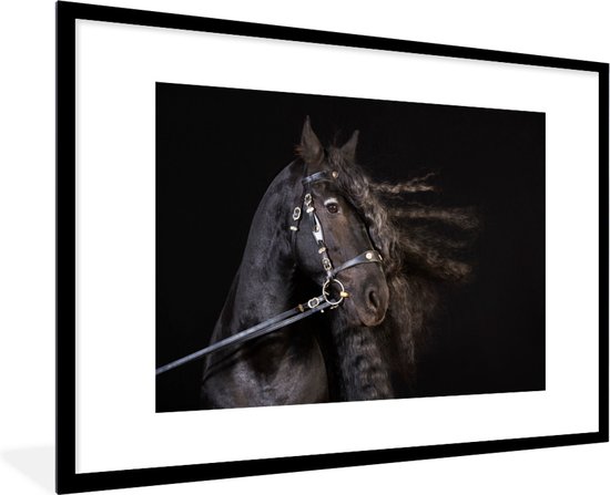 Fotolijst incl. Poster - Paard - Halster - Manen - 90x60 cm - Posterlijst