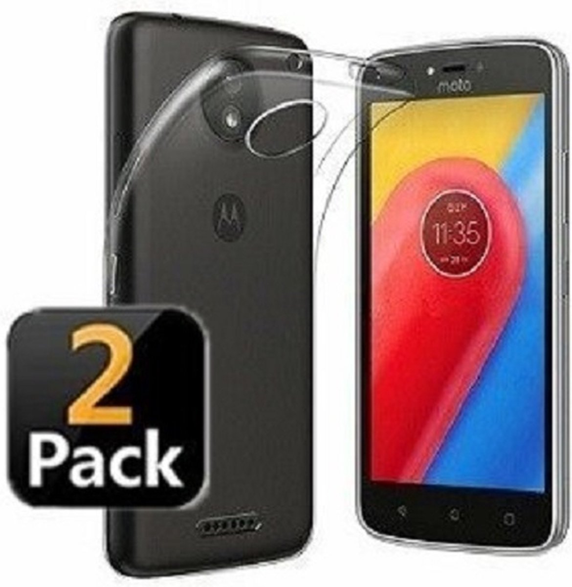 Motorola Moto C PLUS Hoesje TPU Siliconen Transparant 2x