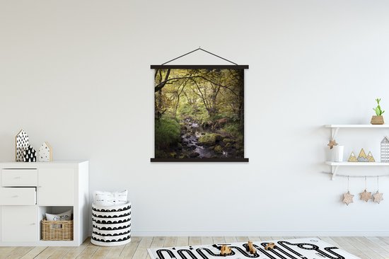 Affiche scolaire - Cerf - Arbre - Forêt - 120x120 cm - Lattes noires