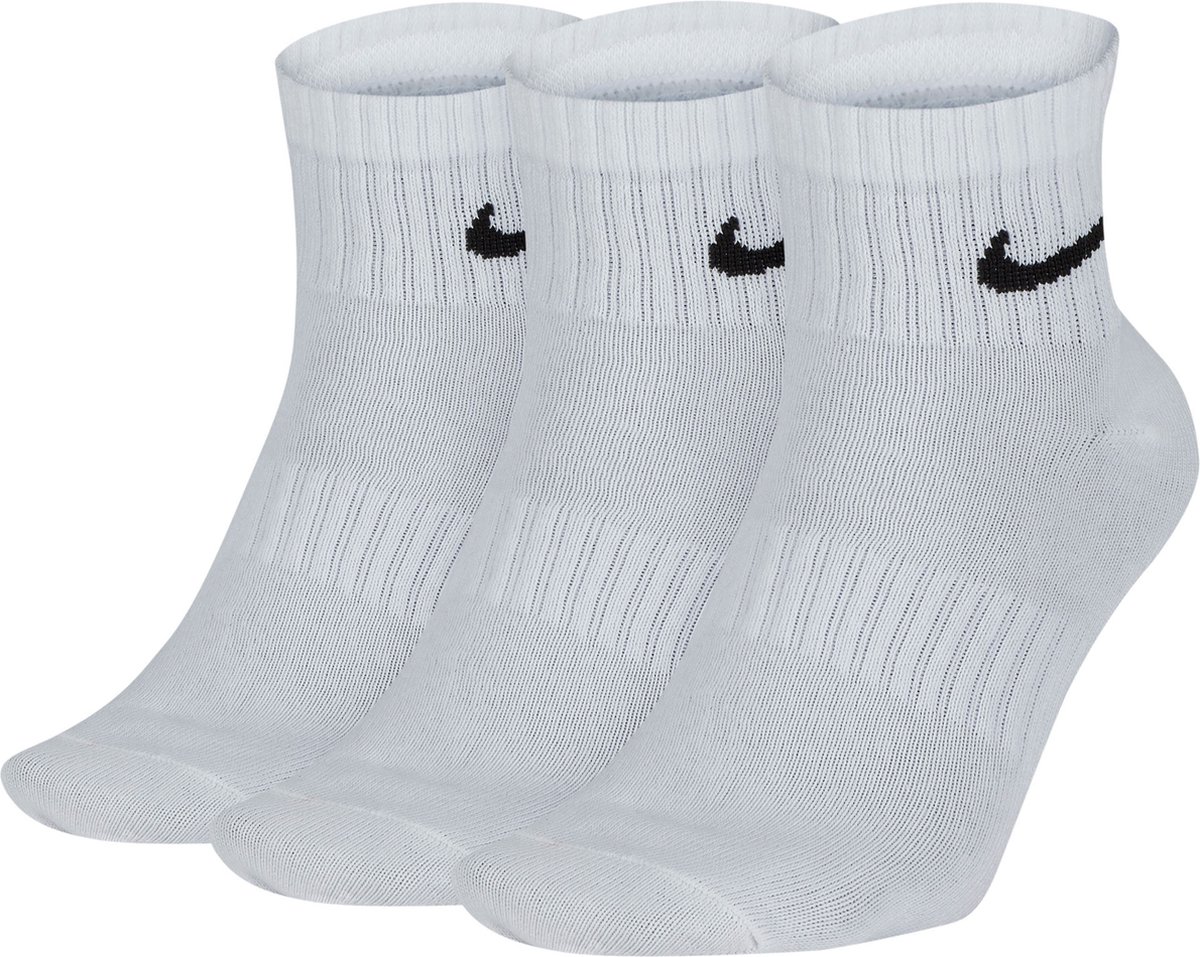 Nike Everyday Lightweight Ankle Sokken Sportsokken - Maat 46-50 - Unisex -  wit/zwart | bol