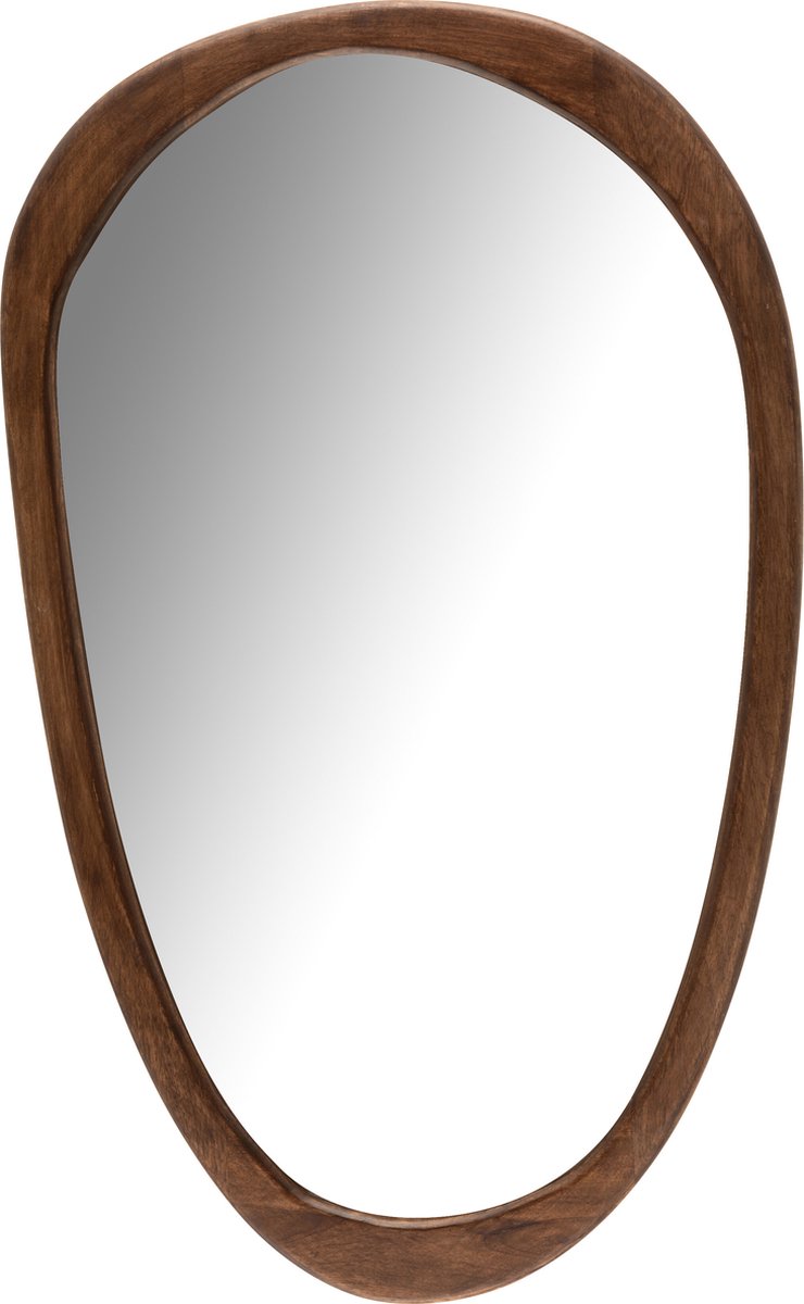 J-Line spiegel Onregelmatig - hout - donkerbruin - large - 51 x 83 cm