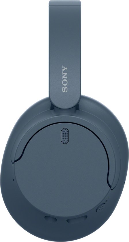 Sony over-ear koptelefoon in blauw met verstelbare hoofdband en oorschelpen.