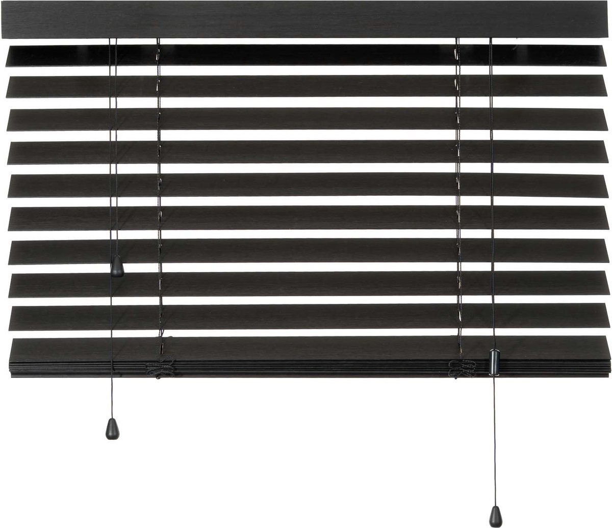 Dutchblinds Bamboe Jaloezieën - 50mm - Zwart - 120 x 250 cm - Breedtematen van 40 t/m 300 cm