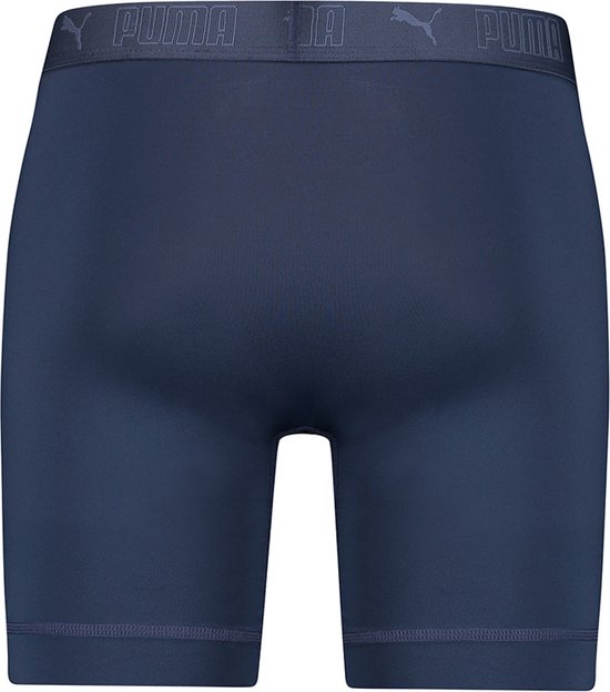 Marineblauwe Puma boxer briefs met een elastische tailleband met Puma-logo.