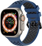 iMoshion Bandje Geschikt voor Apple Watch Bandje Series 1 / 2 / 3 / 4 / 5 / 6 / 7 / 8 / 9 / SE / Ultra (2) - 42 / 44 / 45 / 49 mm - iMoshion Sport band buckle - Blauw