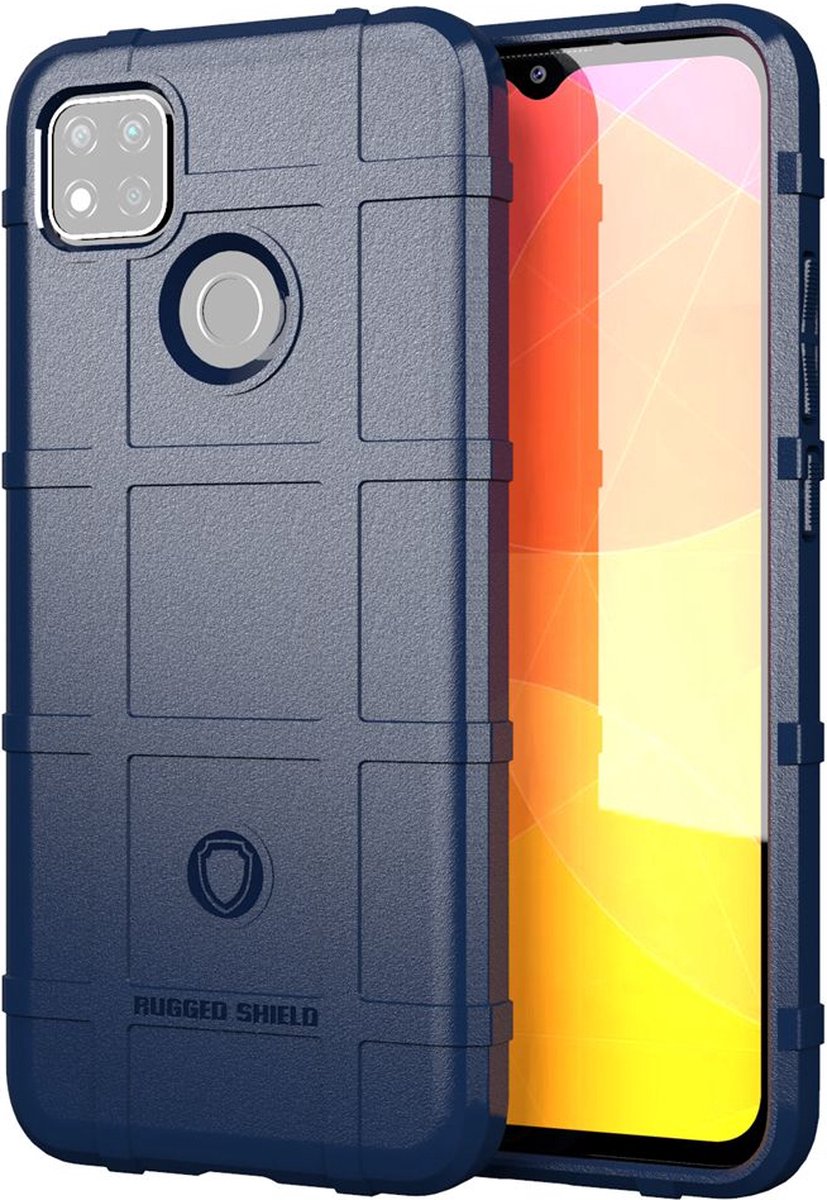 MobyDefend Hoesje - Geschikt voor Xiaomi Redmi 10A - Rugged Shield TPU Backcover - Blauw