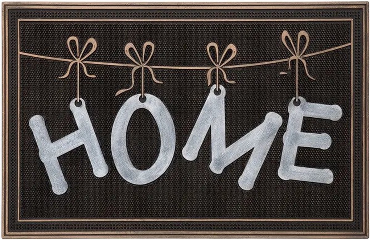 Casaseleccion deurmat- deurmat - deurmat buiten - zwart - opschrift 'Home' - 75 x 45 x 0,80cm