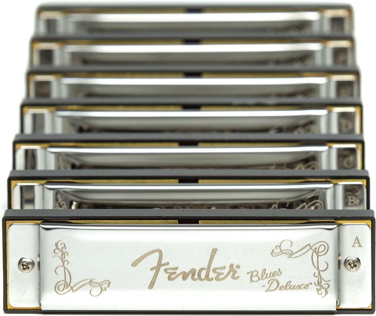 Blues Deluxe mondharmonica set - 990701049 - pack van 7 met koffer