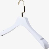 Kledinghangers Iza | Witte kledinghangers | Kleerhangers | Luxe Hangers | Kleding | Kapstok | Wit | Strak Design | Set van 5 luxe kledinghangers