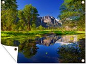 Affiche de jardin Le reflet dans l'eau du parc national de Yosemite - 120x90 cm