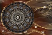 Fotobehang - Vlies Behang - Schitterende Mandala - Symmetrische Kunst - 208 x 146 cm