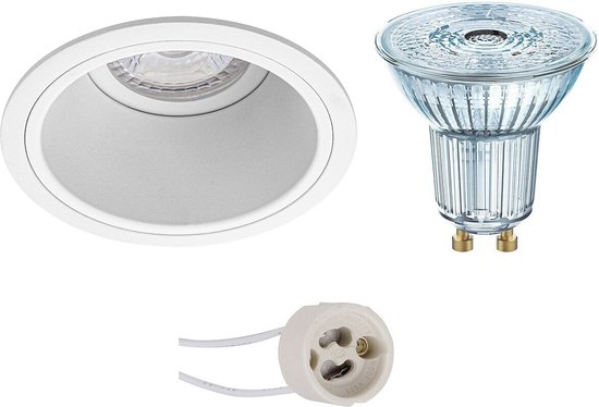 LED Spot Set - OSRAM Parathom PAR16 930 36D - Proma Minko Pro - GU10 Fitting - Dimbaar - Inbouw Rond - Mat Wit - 5.5W - Warm Wit 3000K - Verdiept - Ø90mm