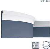 Wandlijst Orac Decor PX198F MODERN U-STEPS Sierlijst flexibel Plint Plafondlijst modern design wit 2 m