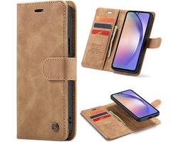 Casemania Hoesje Geschikt voor Samsung Galaxy A34 5G - Sienna Brown - 2 in 1 Magnetic Book Case