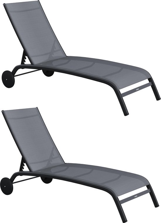 NATERIAL - Set de 2 chaises longues LYRA II - 2 x chaises longues avec  dossier... | bol.com