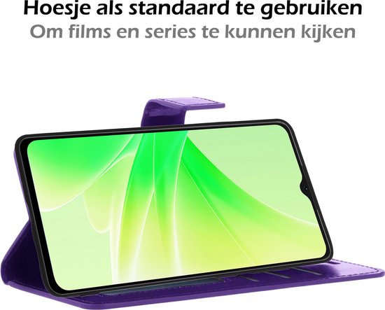 OPPO A57 Case Bookcase Flip Case Book Cover - OPPO A57 Case Book Case - Violet