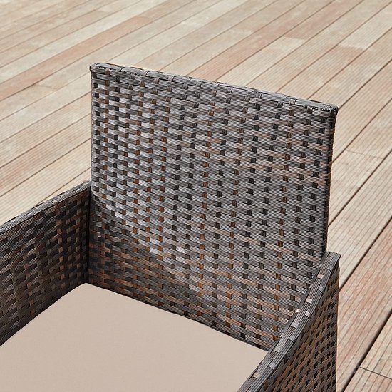 Foto: Tuinmeubelset van poly rotan loungeset terrasmeubels bruin taupe