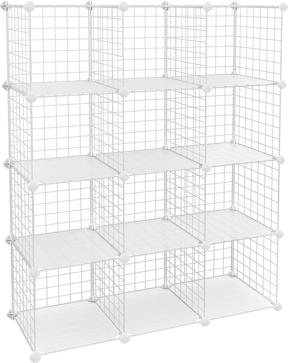 Meuble Rangement Enfant 16 Cubes, Armoire Modulable Avec Portes, 123 X 31 X  123 Cm, Blanc - Toute l'offre chambre enfant BUT