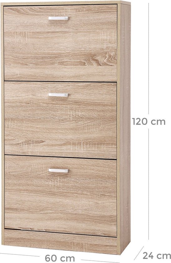 Meuble à chaussures - Meuble à chaussures - Rangement chaussures - Meuble à chaussures - Couleur chêne