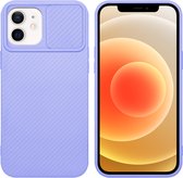 Cadorabo Hoesje geschikt voor Apple iPhone 12 in Bonbon Paars - Beschermhoes van flexibel TPU-silicone Case Cover en met camerabescherming