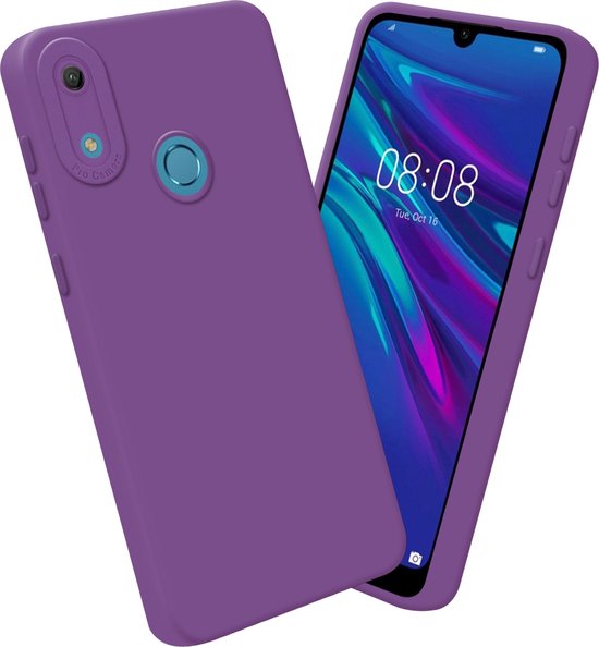 Coque de téléphone violette encadrant l'écran d'un téléphone.