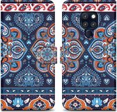 Cadorabo Hoesje geschikt voor Huawei MATE 20 - Design Blauwe Mandala No. 1 - Beschermhoes Case Cover met magnetische sluiting, standaardfunctie en kaartvakje
