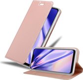 Cadorabo Hoesje voor Huawei MATE 20 LITE in CLASSY ROSE GOUD - Beschermhoes met magnetische sluiting, standfunctie en kaartvakje Book Case Cover Etui