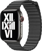 Apple Leather Loop M voor de Apple Watch Series 1 / 2 / 3 / 4 / 5 / 6 / 7 / 8 / 9 / SE / Ultra (2) - 42 / 44 / 45 / 49 mm - Zwart