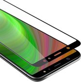 Cadorabo Screenprotector geschikt voor Samsung Galaxy A6 2018 Volledig scherm pantserfolie Beschermfolie in TRANSPARANT met ZWART - Gehard (Tempered) display beschermglas in 9H hardheid met 3D Touch