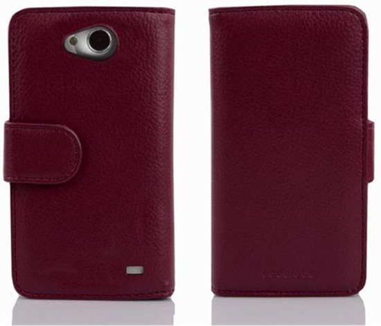 Coque Cadorabo pour LG L70 (1. SIM) en VIOLET BORDEAUX - Coque de protection avec fermeture magnétique et 3 emplacements pour cartes