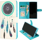 HB Hoesje Geschikt voor Apple iPhone XR met Print - Portemonnee Book Case - Kaarthouder & Magneetlipje - Dreamcatcher