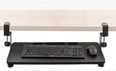 Lovnix - Verstelbare Toetsenbord houder - Plank met Tafelklem - Klemtoetsenbordlade - Voor een Ergonomische, Comfortabele en Actieve Zithouding - Bureau Gemonteerd - Opklembaar - Uitschuifbaar - Zwart 65x25x11 cm