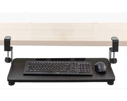 Lovnix - Toetsenbord houder - Voor een Ergonomische, Comfortabele en Actieve Zithouding - Bureau Gemonteerd - 65x25x11cm - Zwart