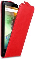 Cadorabo Hoesje voor OnePlus 2 in APPEL ROOD - Beschermhoes in flip design Case Cover met magnetische sluiting