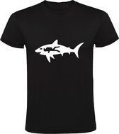 Zwemmen met een haai Heren T-shirt | duiken | duiker | haai | dier | Zwart