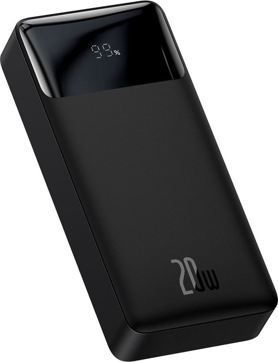 Baseus Bipow 20.000 mAh Powerbank Zwart | met PD Fast Charge & Digitale Display | 20W USB-C & USB-A | Geschikt voor Samsung, iPhone en smartphones