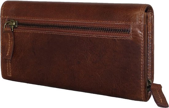Stoere Kleine Leren Dames Rits Portemonnee Bruin - Barneys Leather Stoere Kleine Leren Dames Rits Portemonnee Bruin - Barneys Leather