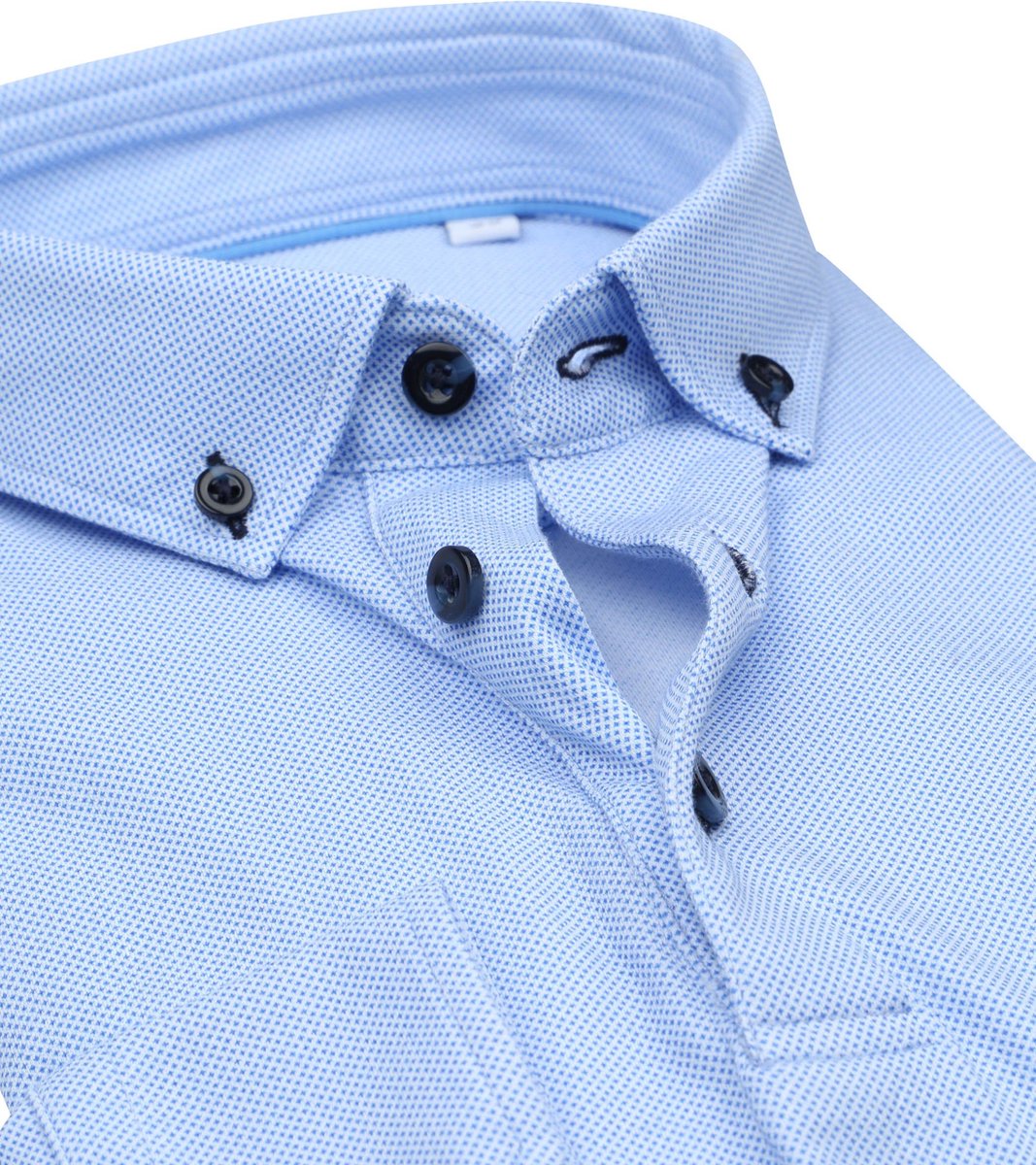 Blue Industry - Overhemd Ruit Lichtblauw - Maat 41 - Slim-fit