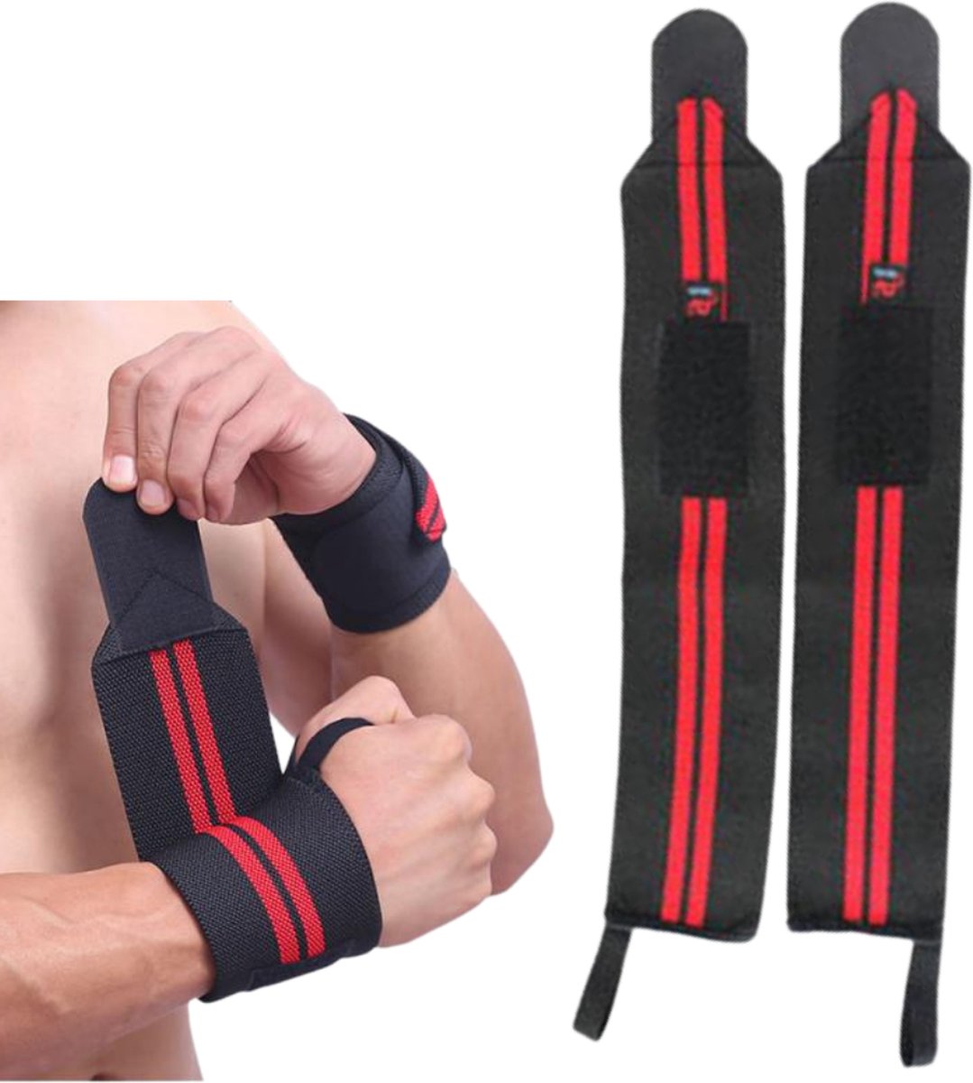 Currero Wrist Wraps - Polsband - Polsbandage - Lifting Strap - Polsbrace - Rood