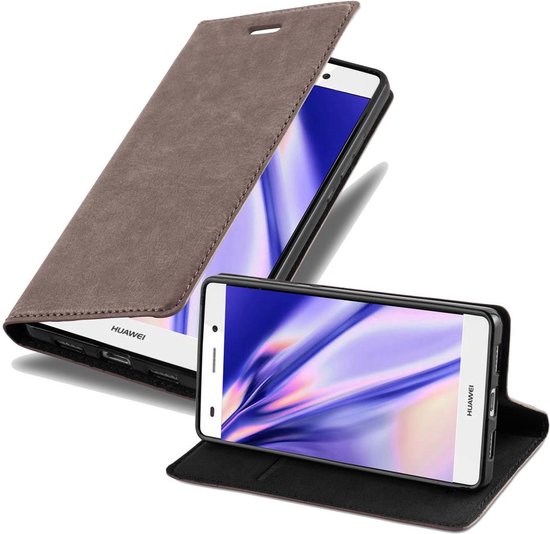Cadorabo Hoesje geschikt voor Huawei P8 LITE 2017 / P9 LITE 2017 in KOFFIE BRUIN - Beschermhoes met magnetische sluiting, standfunctie en kaartvakje Book Case Cover Etui