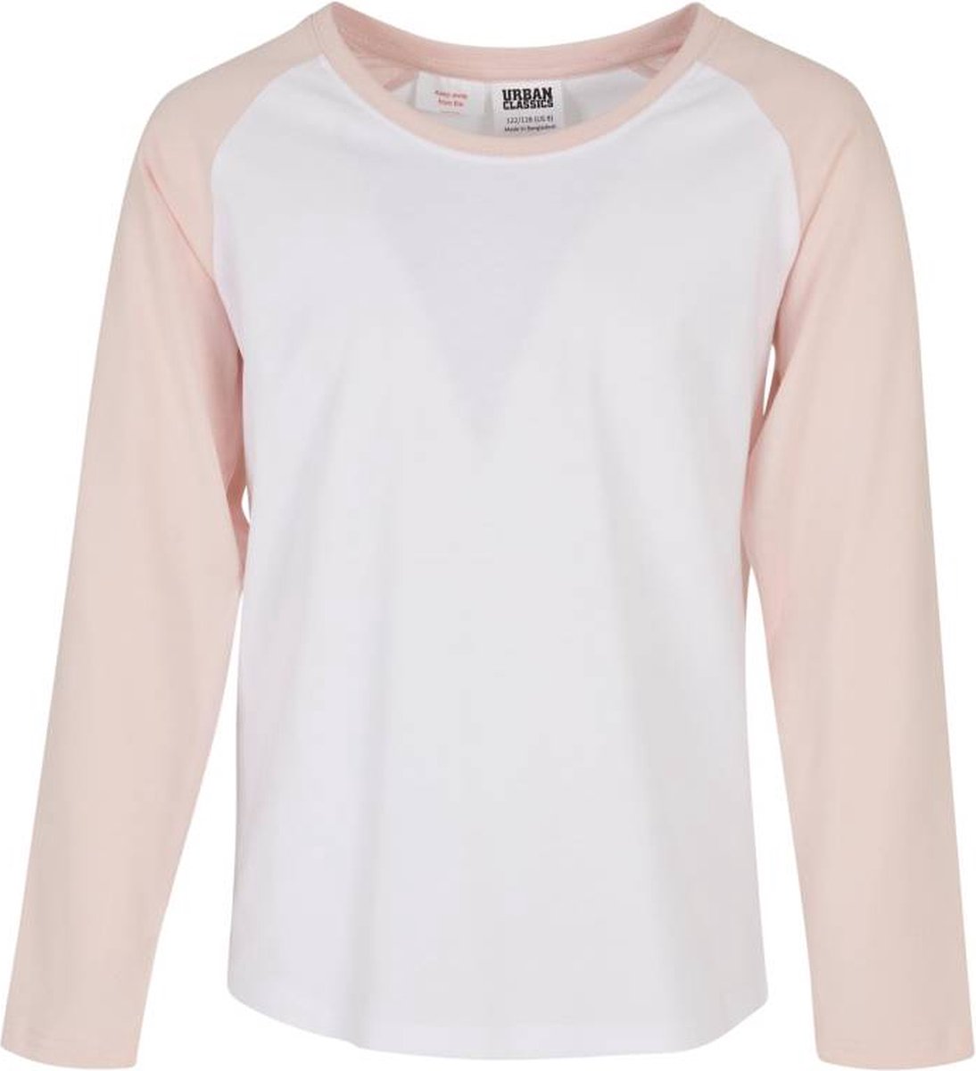 Urban Classics Girls Contrast Raglan Kinder Longsleeve shirt Kids 134/140 Wit