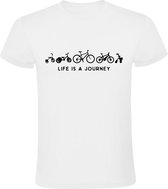 Life is a journey Heren T-shirt | fiets | bike | rollator | evolutie | leven