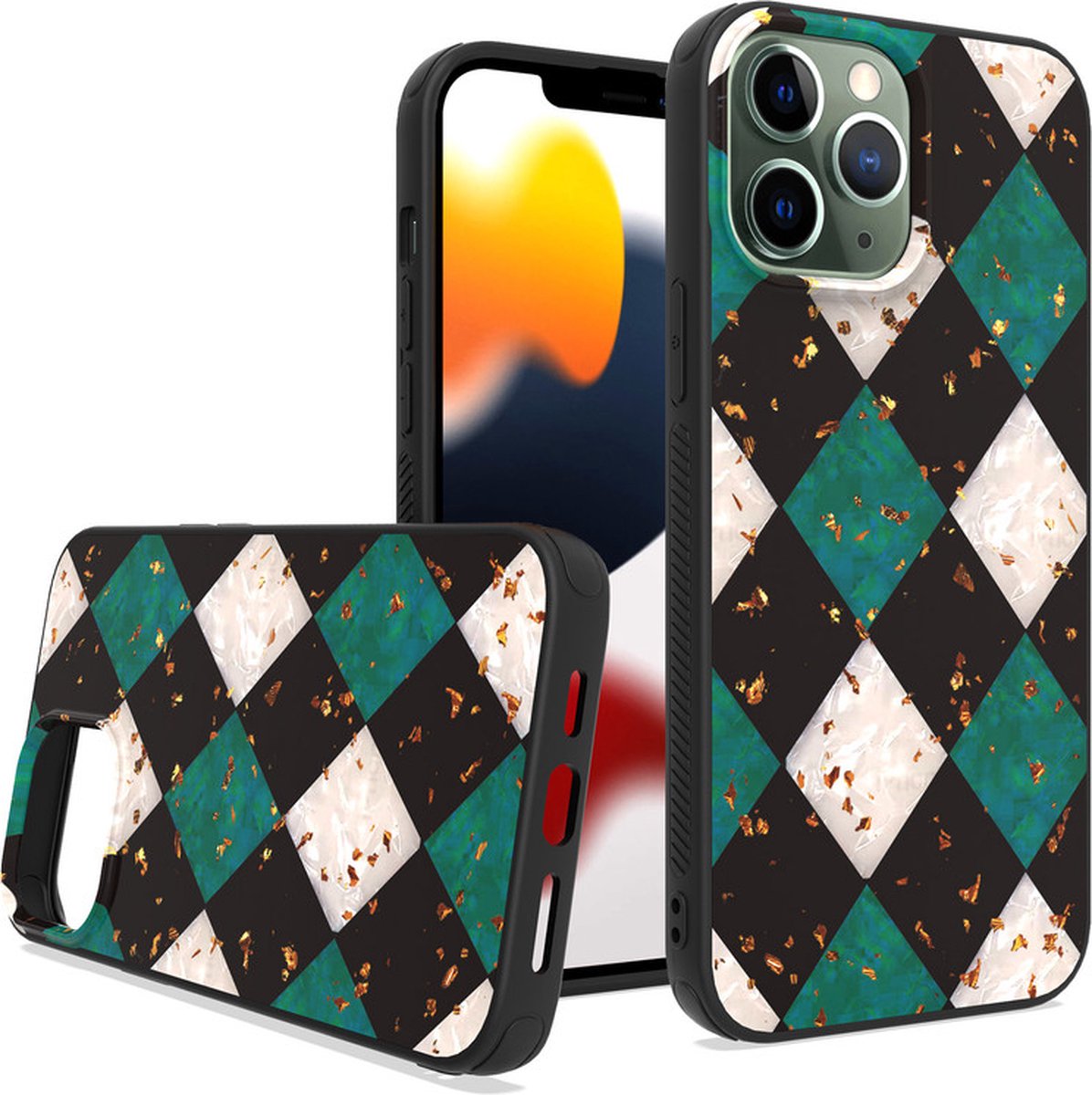ZT Silicone telefoonhoesje met print Geschikt voor: iPhone 13 Pro Max - Ultra Diamonds - ZT Accessoires