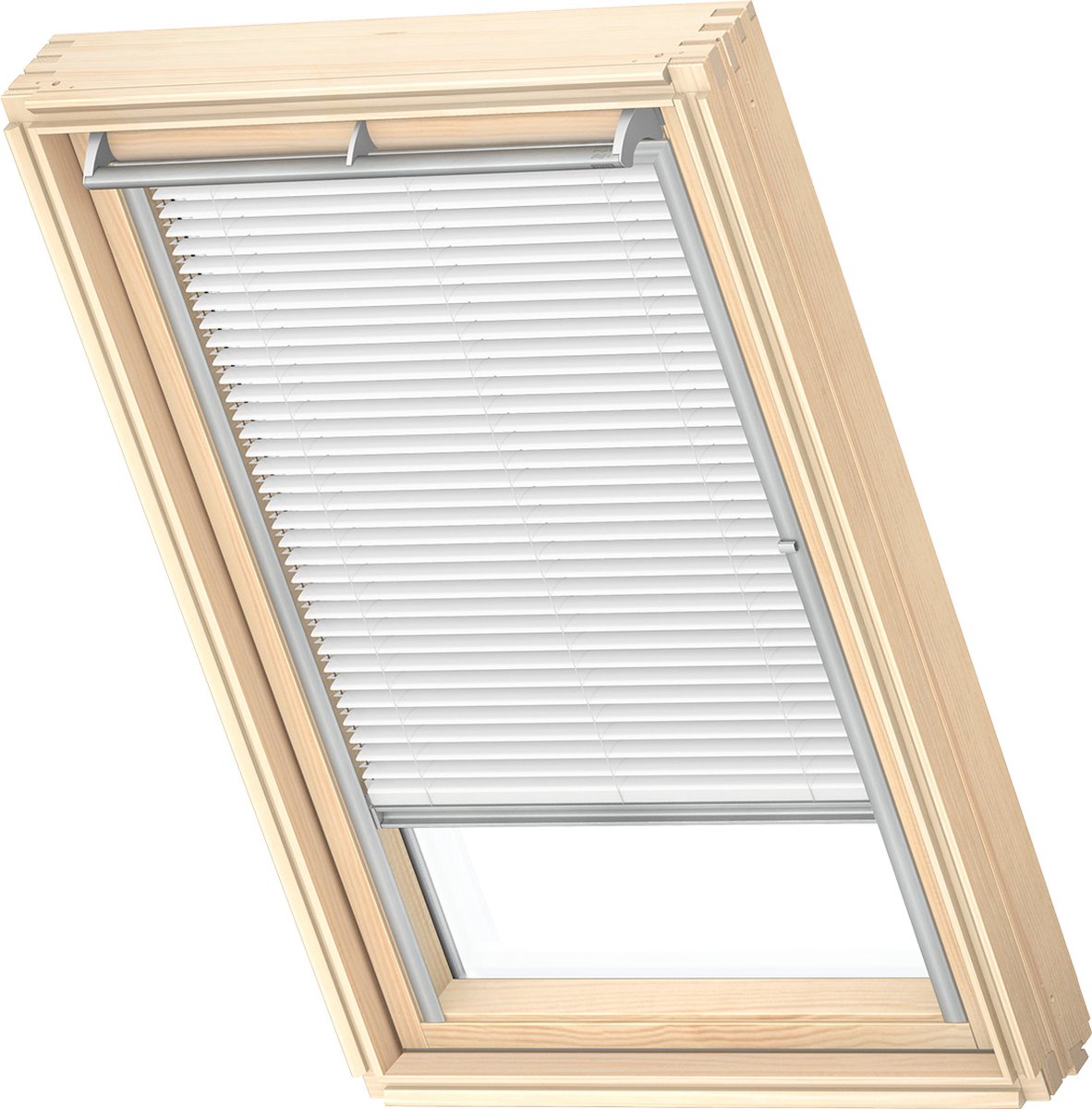 VELUX Jaloezie (PAL) voor VELUX Dakramen FK06, Zilveren Kozijn, Handbediend, Wit White